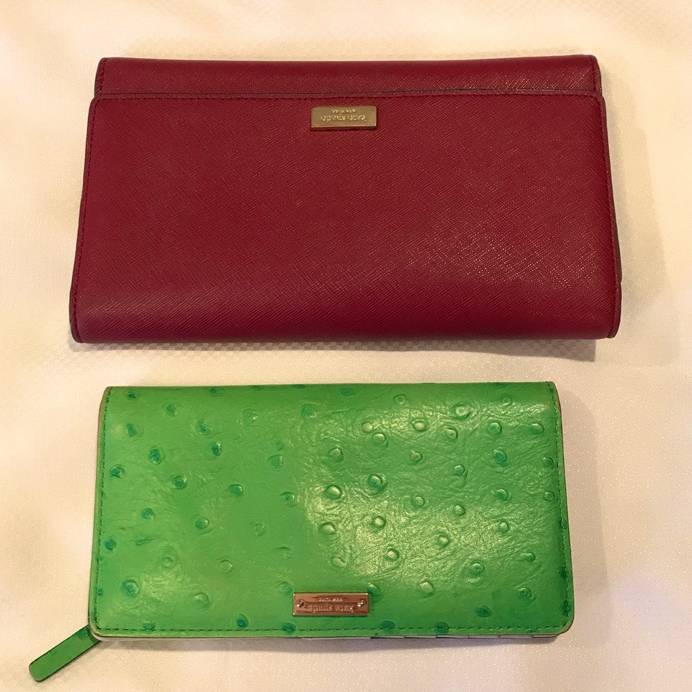 Bundle Kate Spade Wallets Color Burgundy and Green